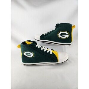 Green Bay Packers Adult Plush Sneaker Slipper Shoe Football Fan Sz LARGE